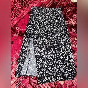 Floral Black and White Women's Skirt